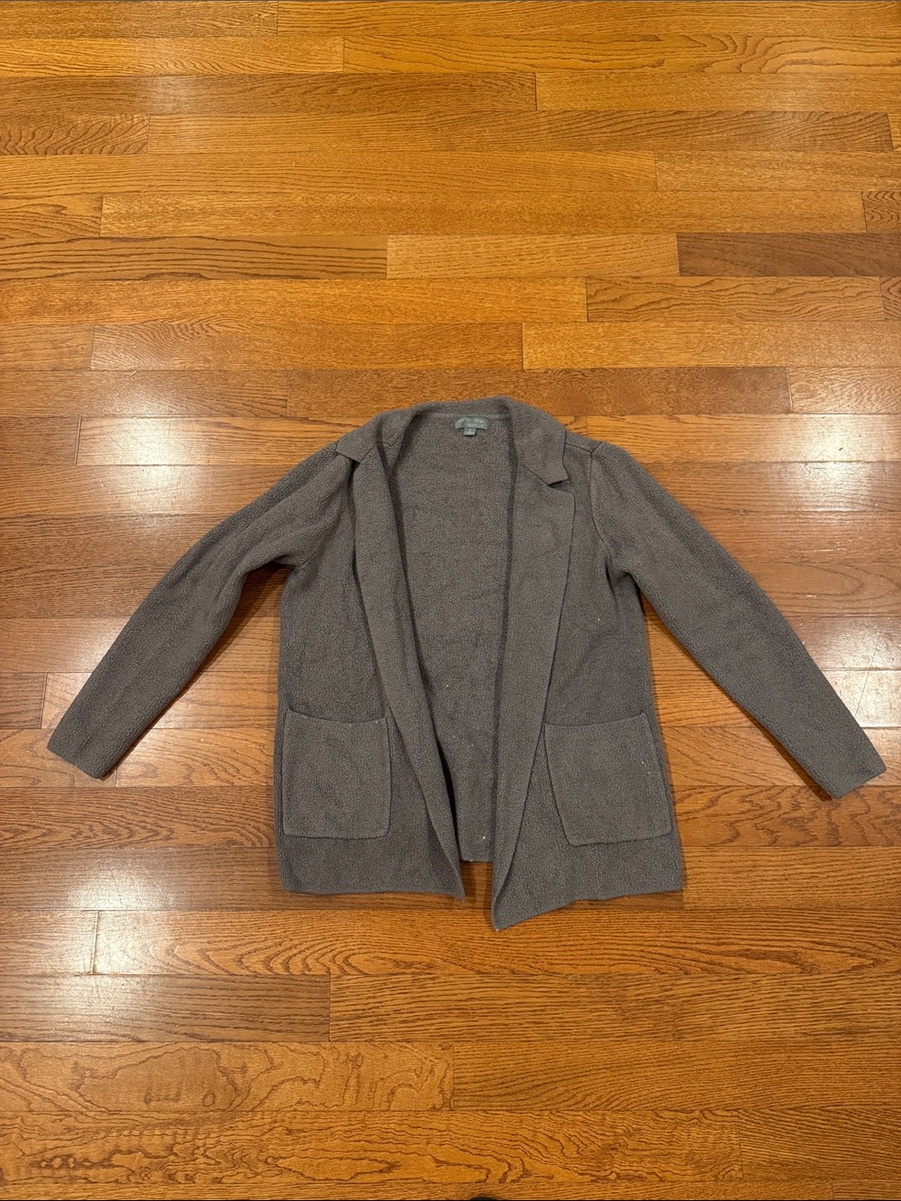 Barefoot Dreams Open-Front Cardigan in Charcoal